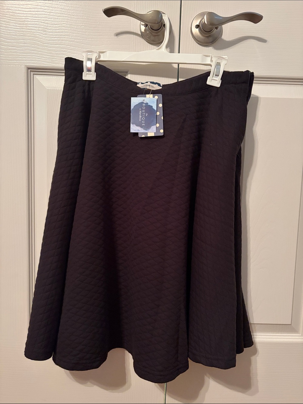 Boutique Brand Black Quilted Circle Skirt - Women